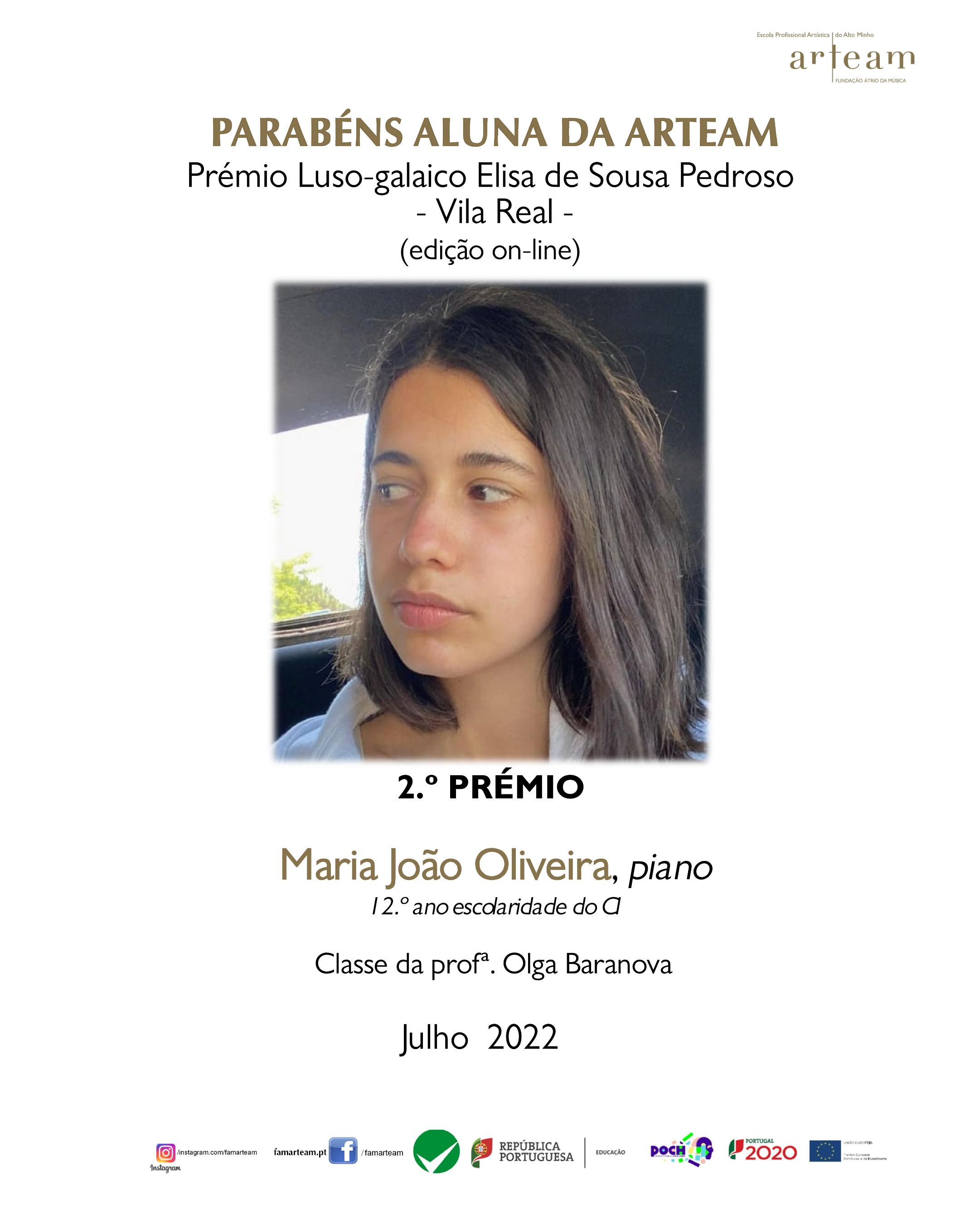 Pianista Maria João Oliveira, novamente, premiada