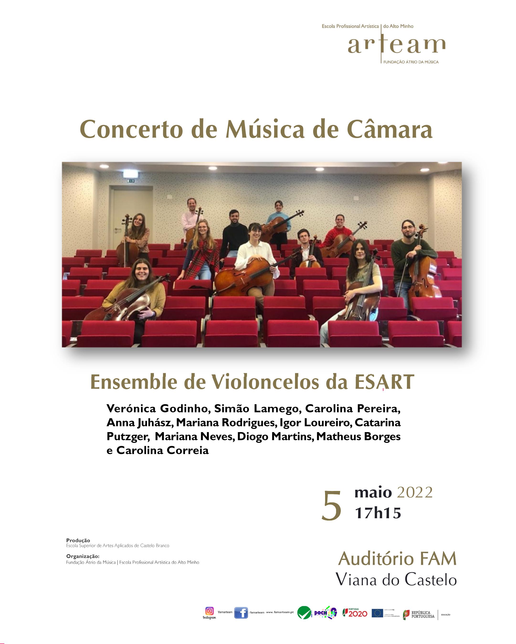 Recital do Ensemble de Violoncelos da ESART na ARTEAM