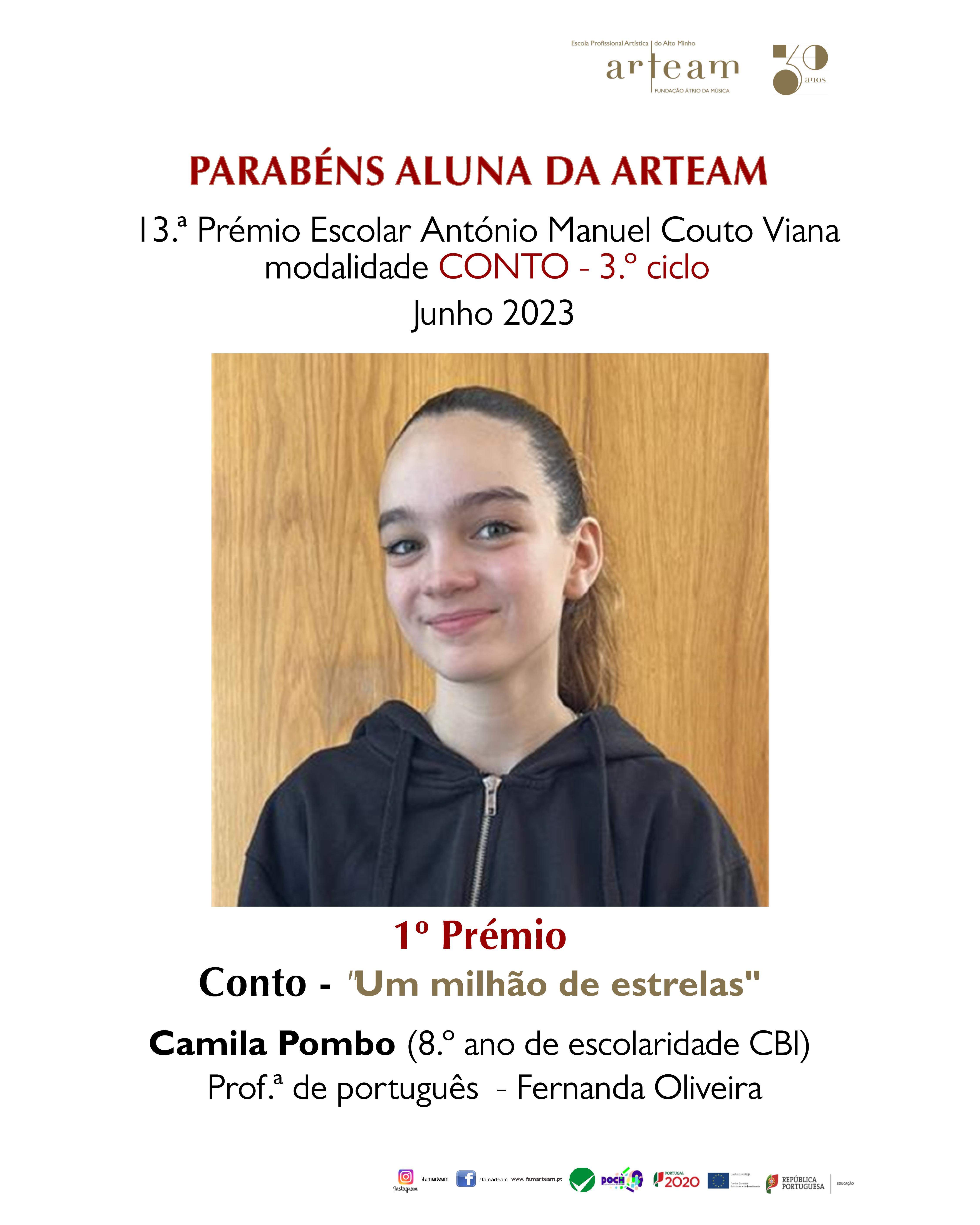Aluna ARTEAM ganha a 13.ª edição do Prémio Escolar António Manuel Couto Viana