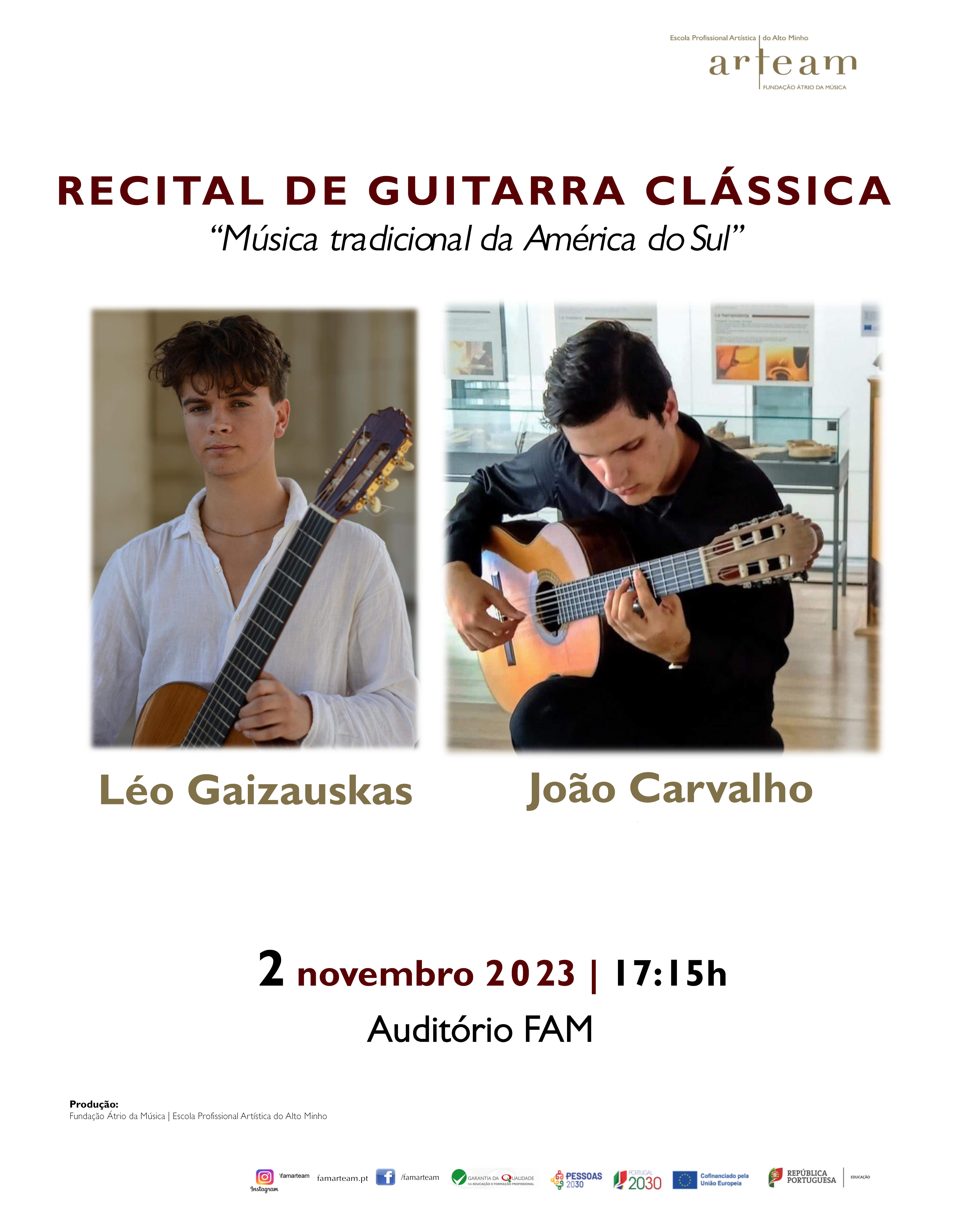 Recital de Guitarra Clássica na ARTEAM