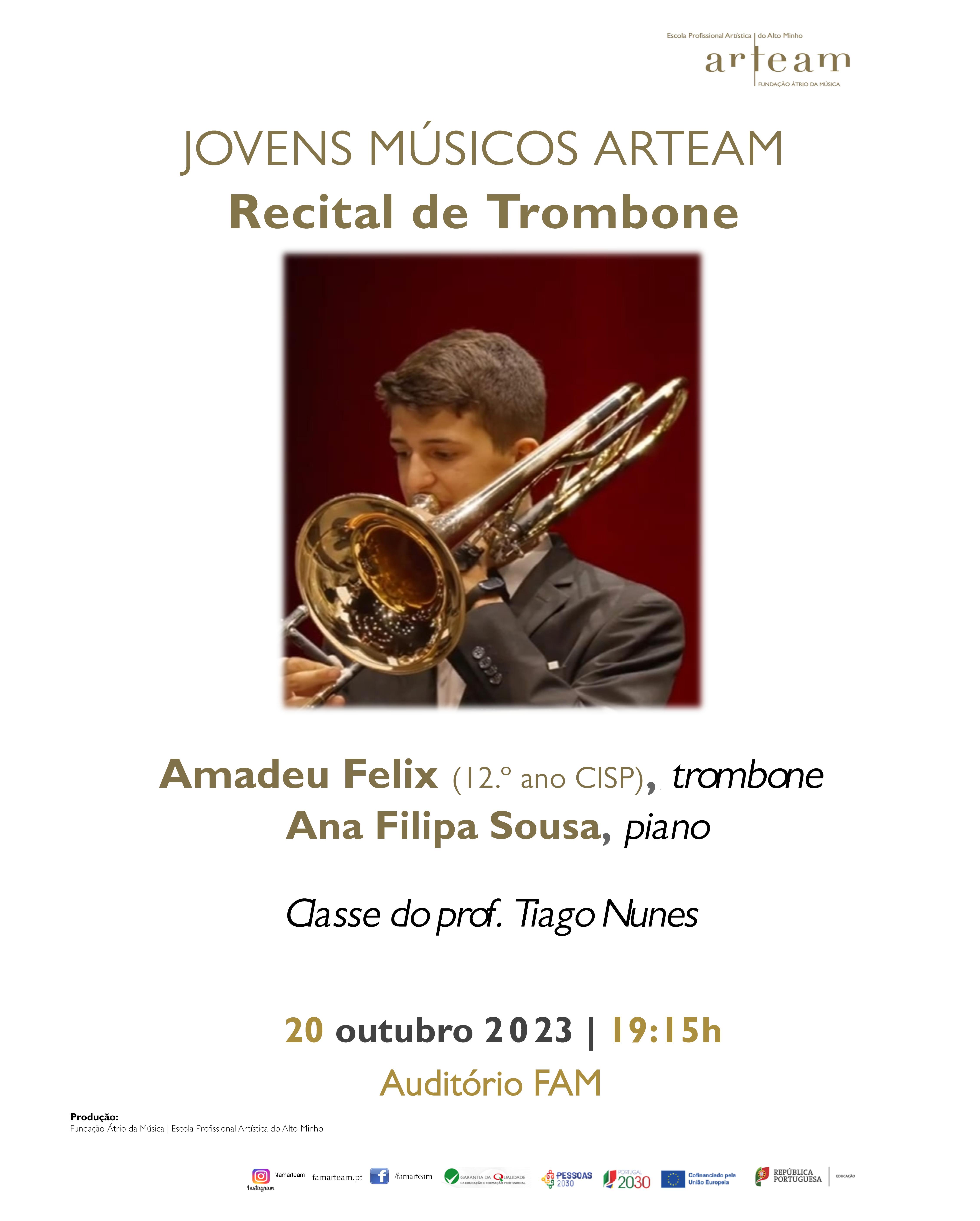  Recital de trombone – Amadeu Félix apresenta-se em Viana do Castelo e em Viena de Áustria!