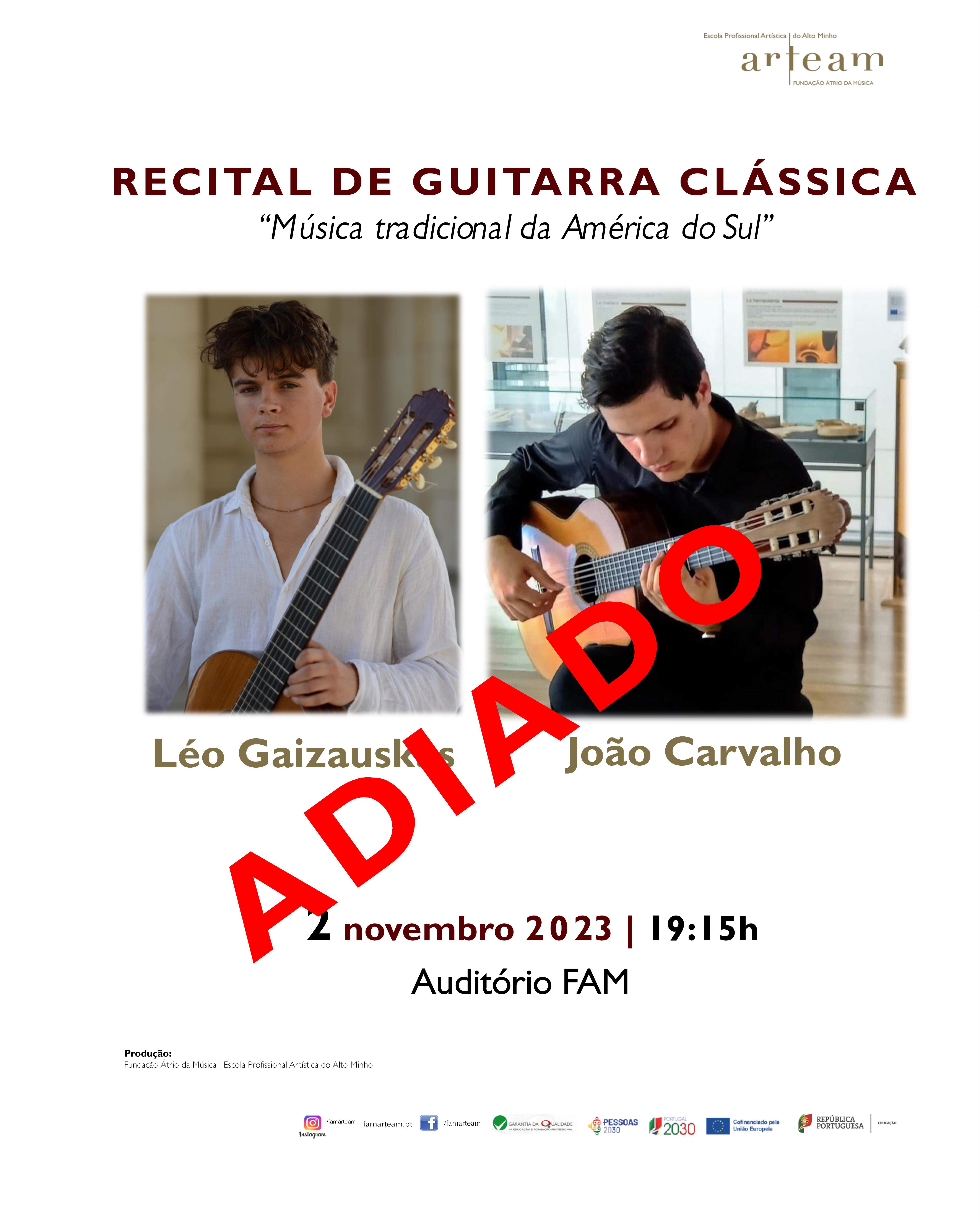 Alteração de data – Recital de Guitarra Clássica