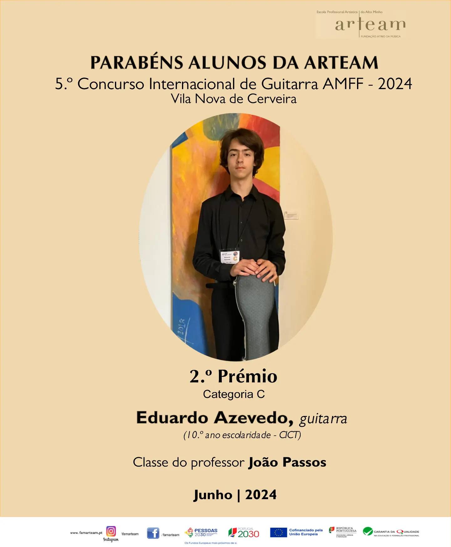 Parabéns Aluno da ARTEAM junho 2024
