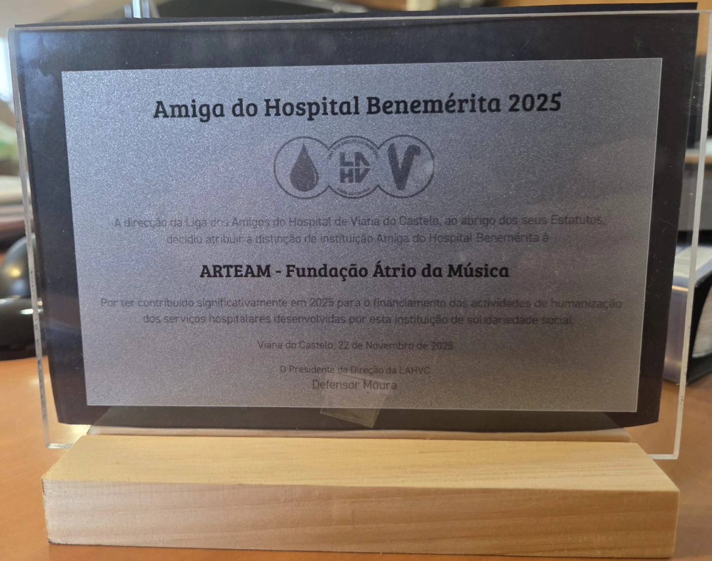 ARTEAM distinguida como “Amiga do Hospital Benemérita”