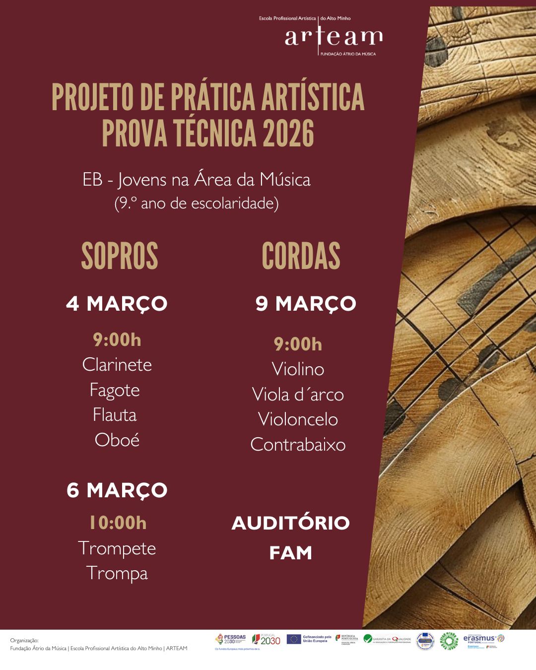 🎶 Projetos de Prática Artística – 9.º ano ARTEAM
