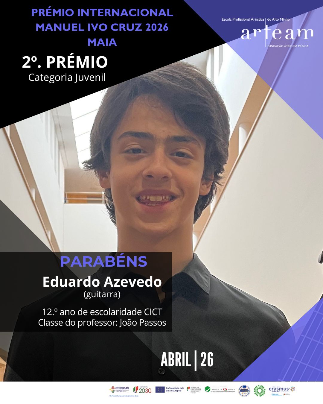 Alunos ARTEAM premiados 2026