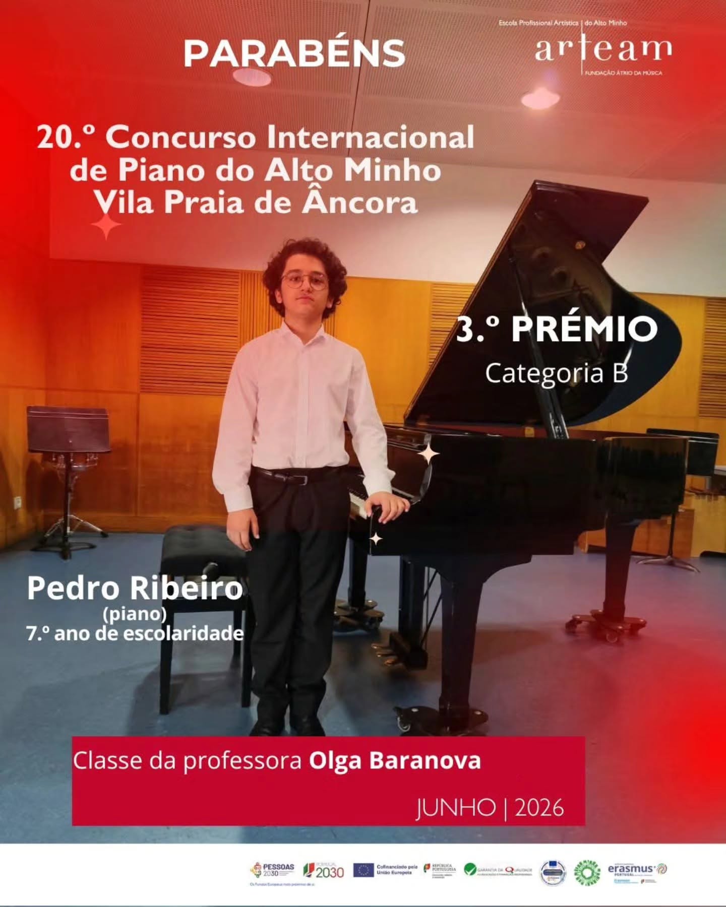 Aluno da ARTEAM premiado em Vila Praia de Âncora